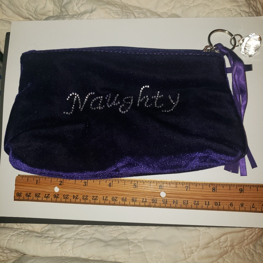 Naughty/Nice Purple Velvet Bag
